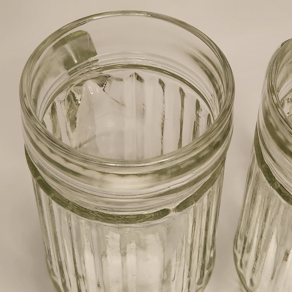 2/$30 Vtg Anchor Hocking Glass 10oz Footed & Ribbed Heavy Duty Handled Mugs - Picture 5 of 8